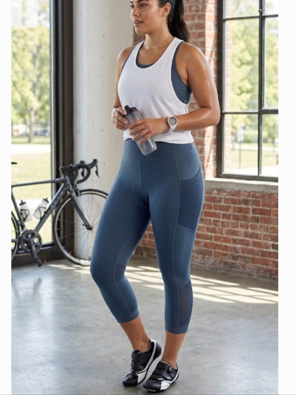 Pearl Izumi Sugar Cycling Crop Tights Women XXL Teal Good Padded‎ Mesh Pocket